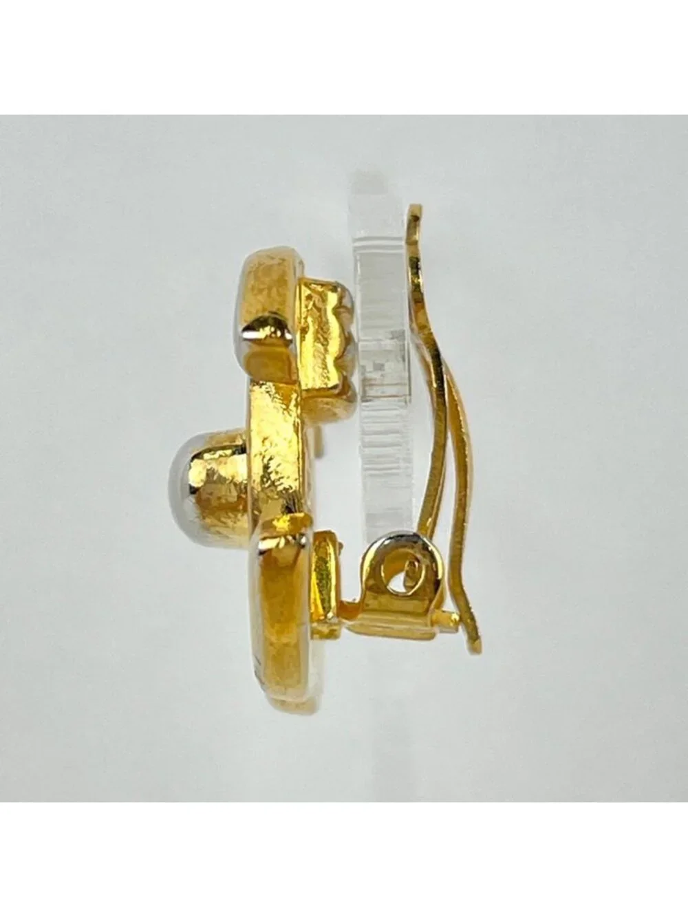 Chanel Earrings CC Logo Gold Plated